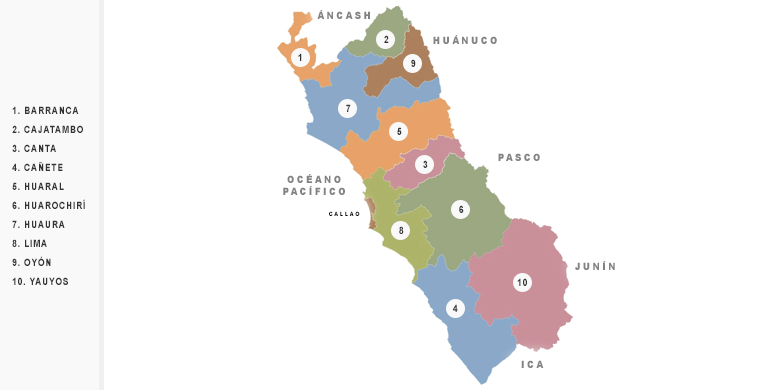 Creyente Triángulo Personal El Mapa De Lima Y Sus Provincias