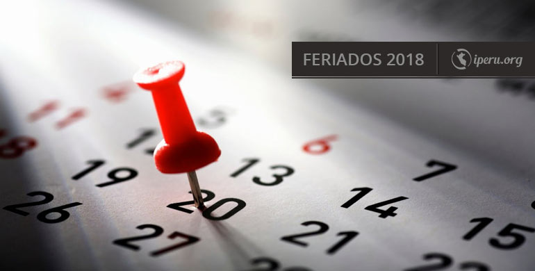 Calendario de feriados 2018 en Perú