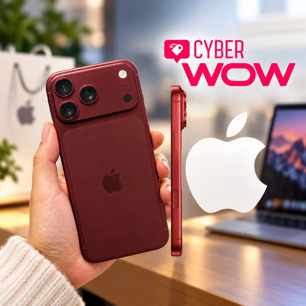 iPhone de color rojo durante la campaña Cyber Wow en Perú
